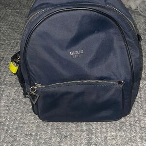 Vintage GUESS Navy Blue and black nylon backpack purse
